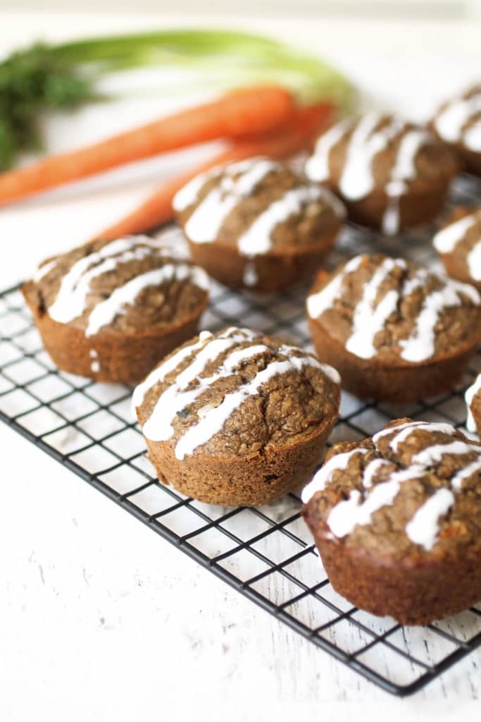 Carrot muffins on a wire rack from family meal plan.