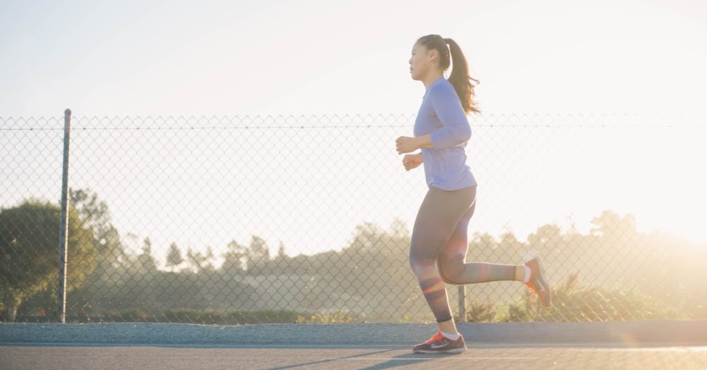 woman running outside 