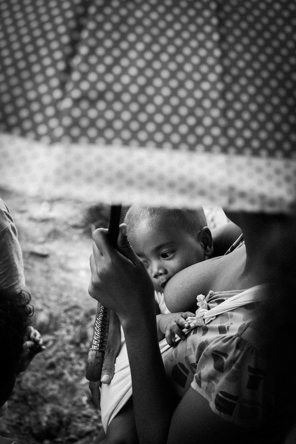 black and white image of a baby