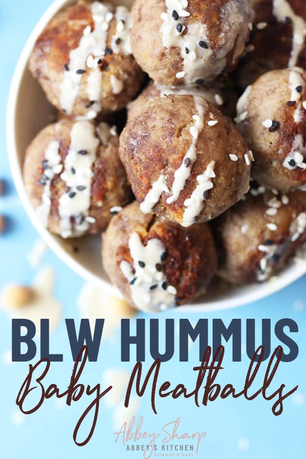 Hummus Baby Meatballs Iron Rich BLW Recipe Abbey's Kitchen