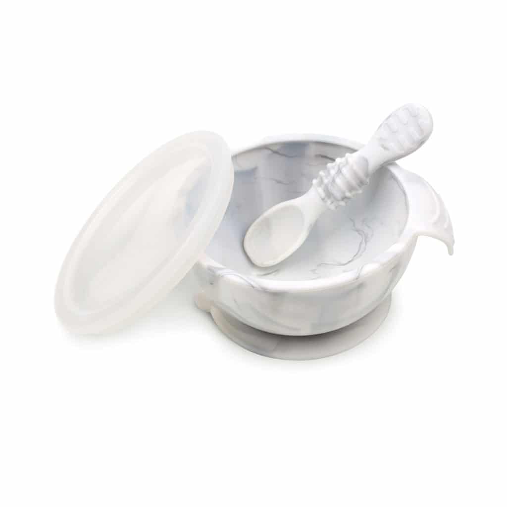 Silicone bowl with spoon.