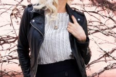 Blonde women standing outside
