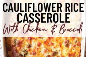 pinterest image of cauliflower casserole