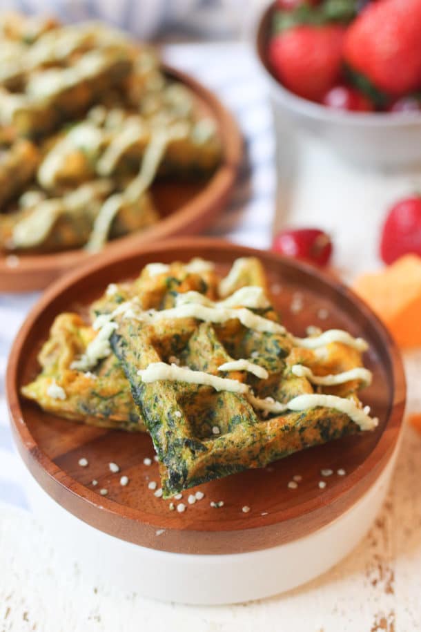 Egg Waffle Recipe with Cheese and Spinach BLW & Toddler Breakfast