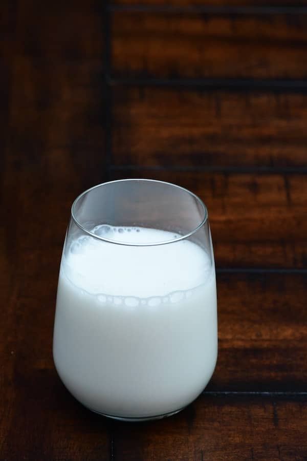 Glass of milk. 