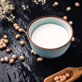 Bowl of soy milk.