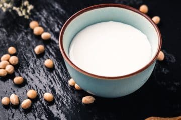 Bowl of soy milk.