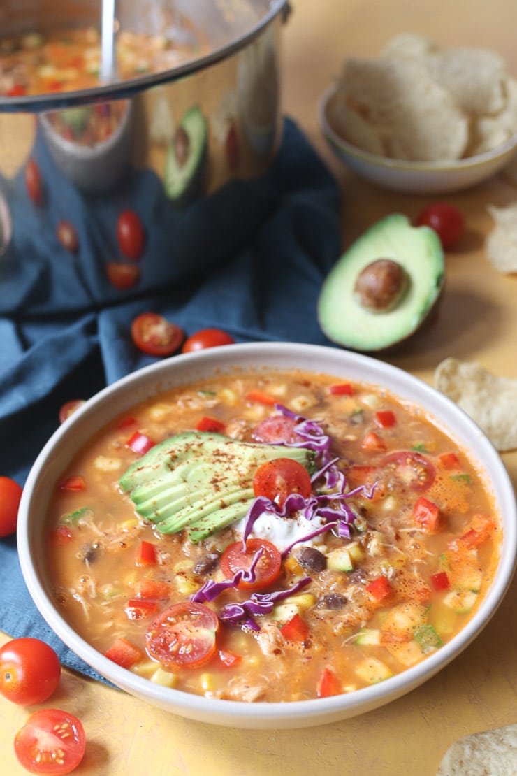 Mexican Chicken Tortilla Soup | Pantry Staple Recipe - Abbey's Kitchen