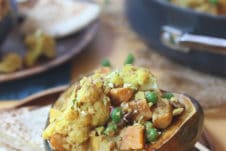Curry stuffed in an acorn squash.