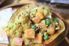 Curry stuffed in acorn squash.