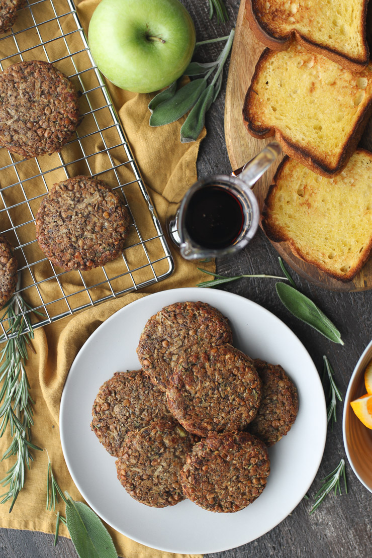 Making a vegan breakfast sausage recipe.