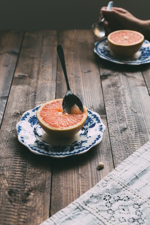 Grapefruit on a plate for the HCG diet.