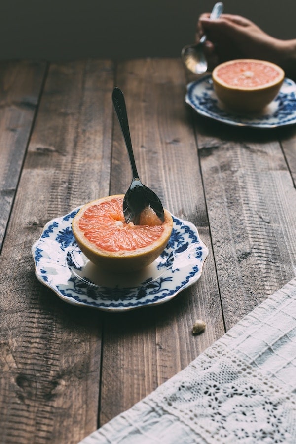 Grapefruit on a plate for the HCG diet. 