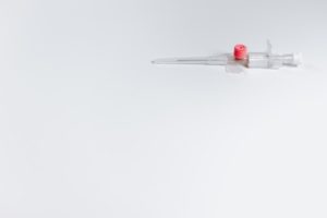 HCG injection lying horizontally.