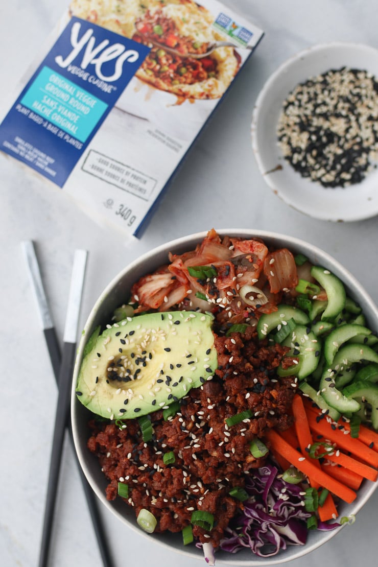 Korean Vegan Buddha Bowl Low Carb, Gluten Free Vegetarian Recipe