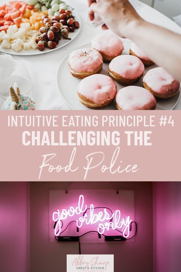 pinterest image of donuts and fruit plate above, and as sign that says "good vibes only" below with text overlay