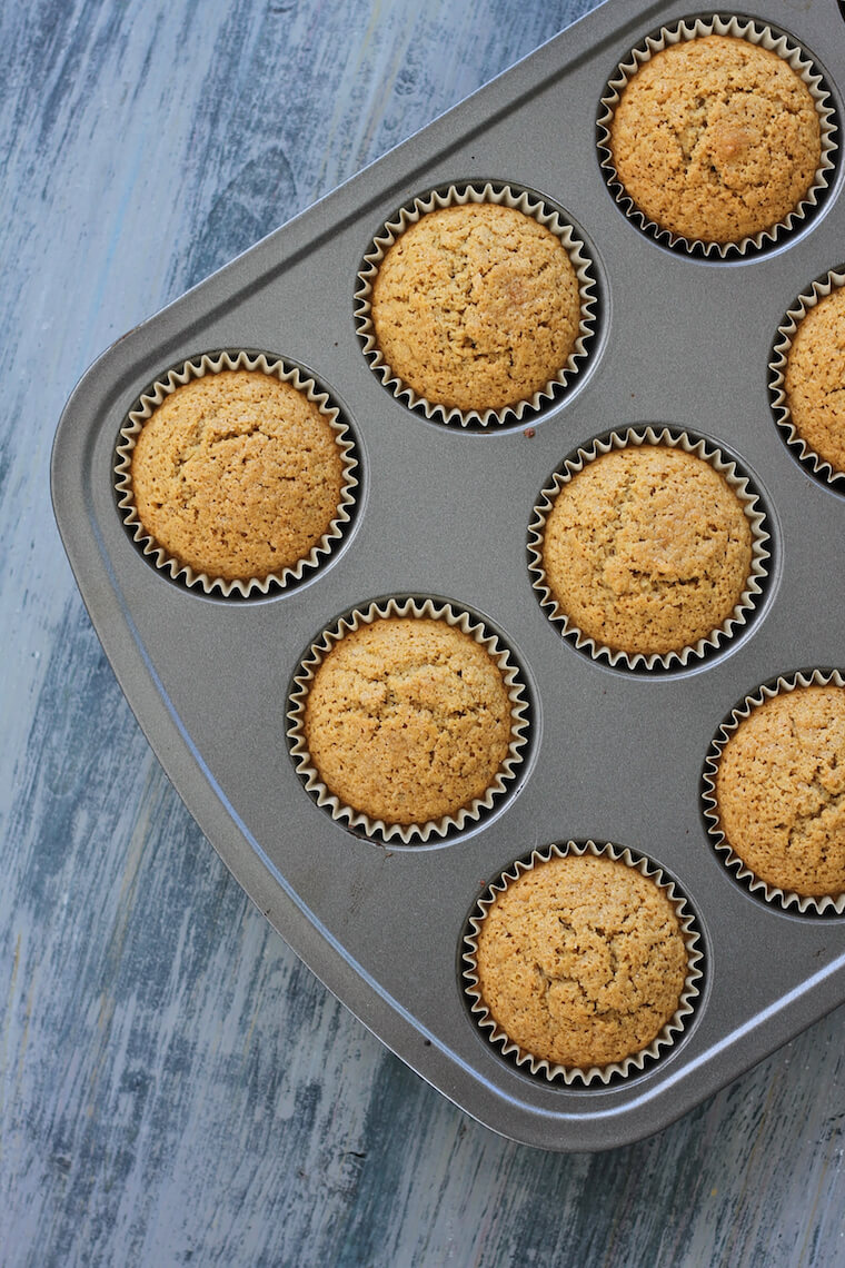 oatmeal muffins in a baking tray that use pantry staples 