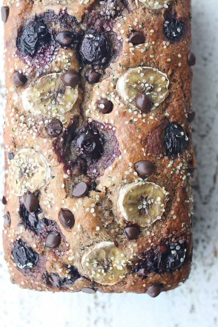 Healthy Banana Split Bread with Chocolate Chips (Dairy Free)-image