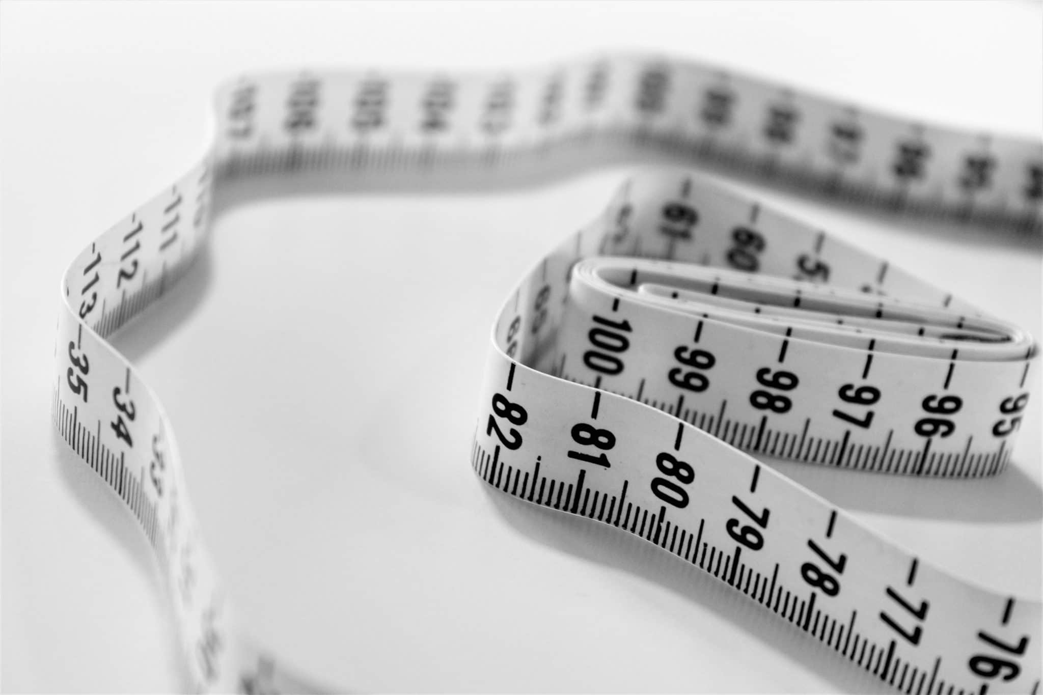 close up of a measuring tape to measure weight