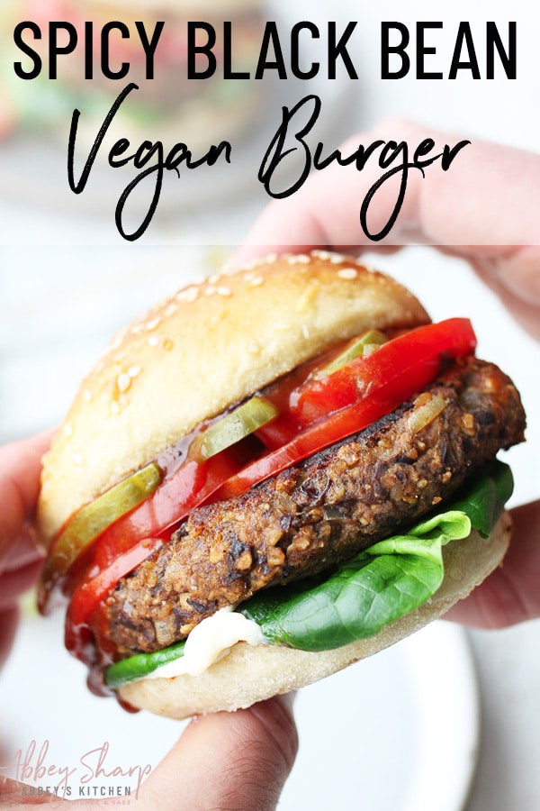 Spicy Black Bean Burger Recipe | Vegan - Abbey's Kitchen