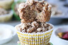 stack of three apple muffins