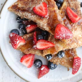 birds eye view of tofu french toast