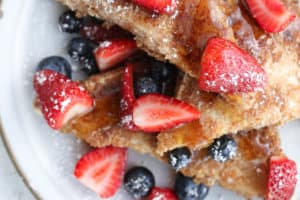 birds eye view of tofu french toast