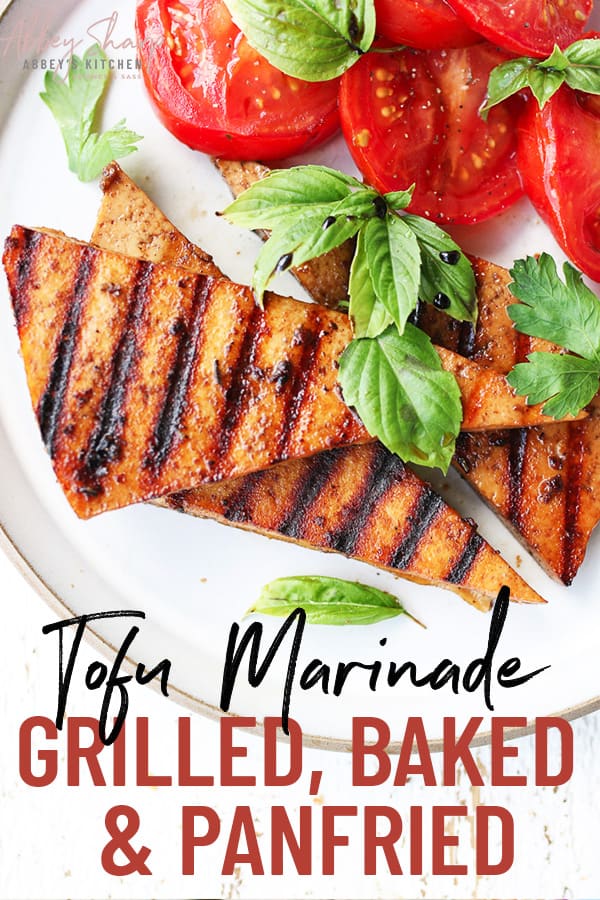 pinterest image of tofu marinade 