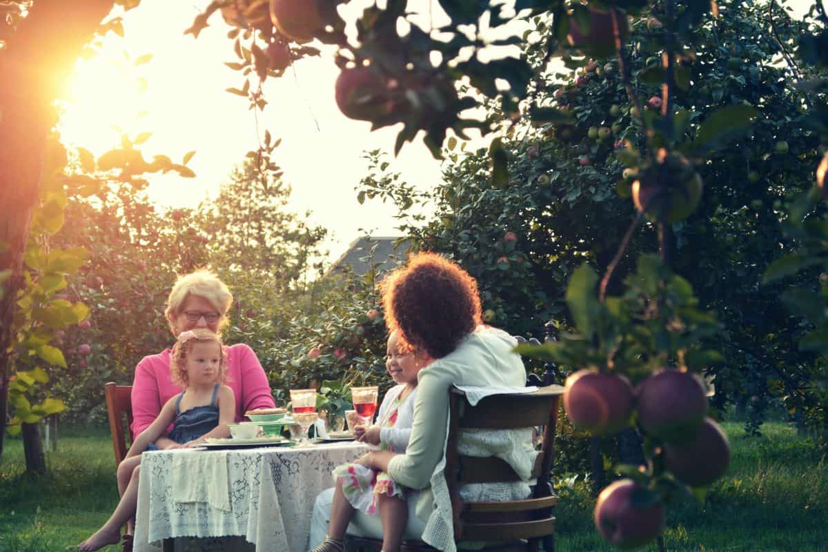 a family eating family style to help picky eaters