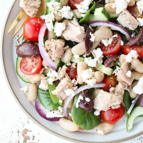 Easy Greek Salad Recipe with Tuna Gluten Free Abbey's Kitchen
