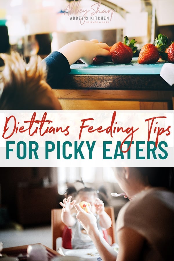 pinterest image of dietitian tips for picky eaters 