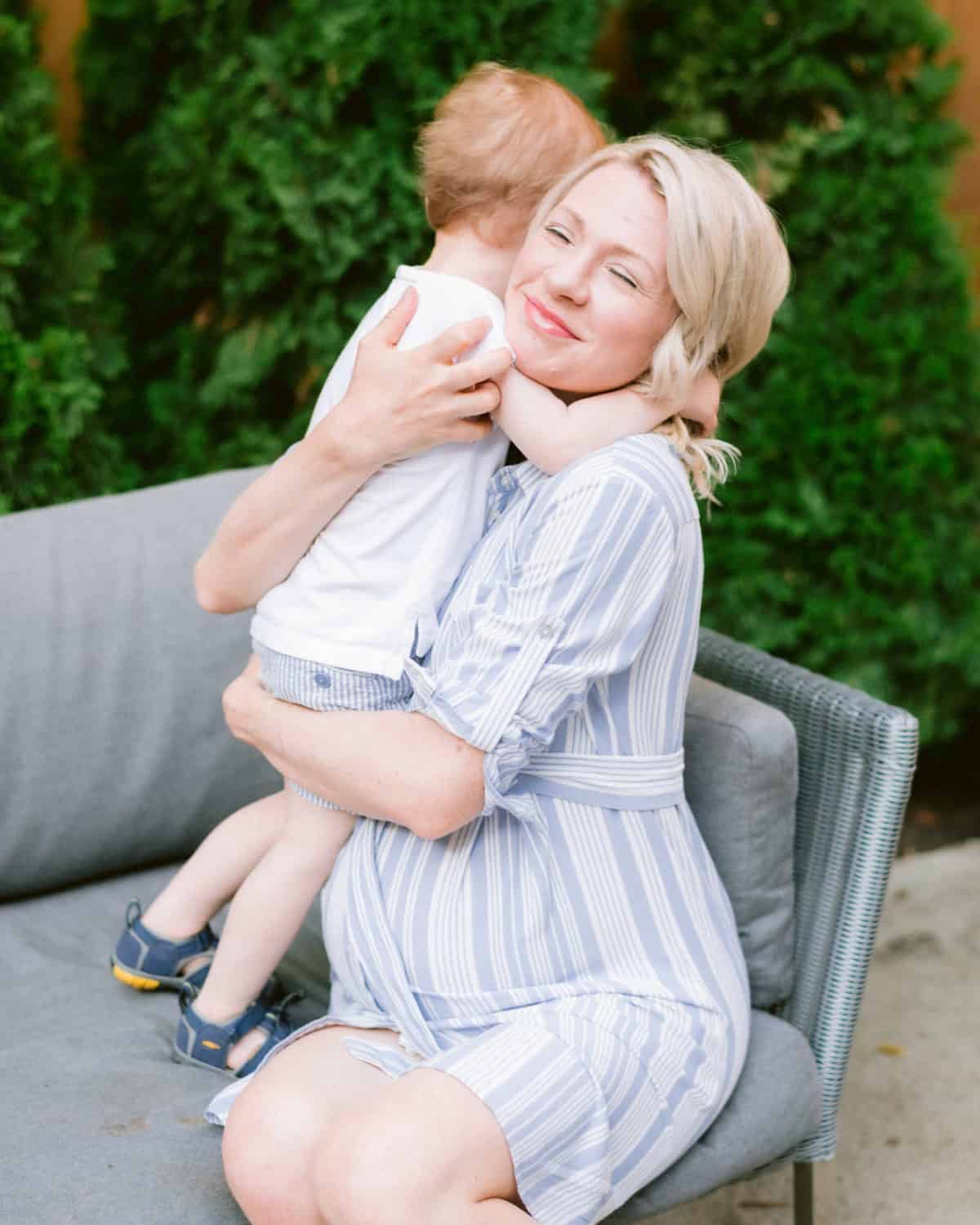 Baby E hugging Abbey