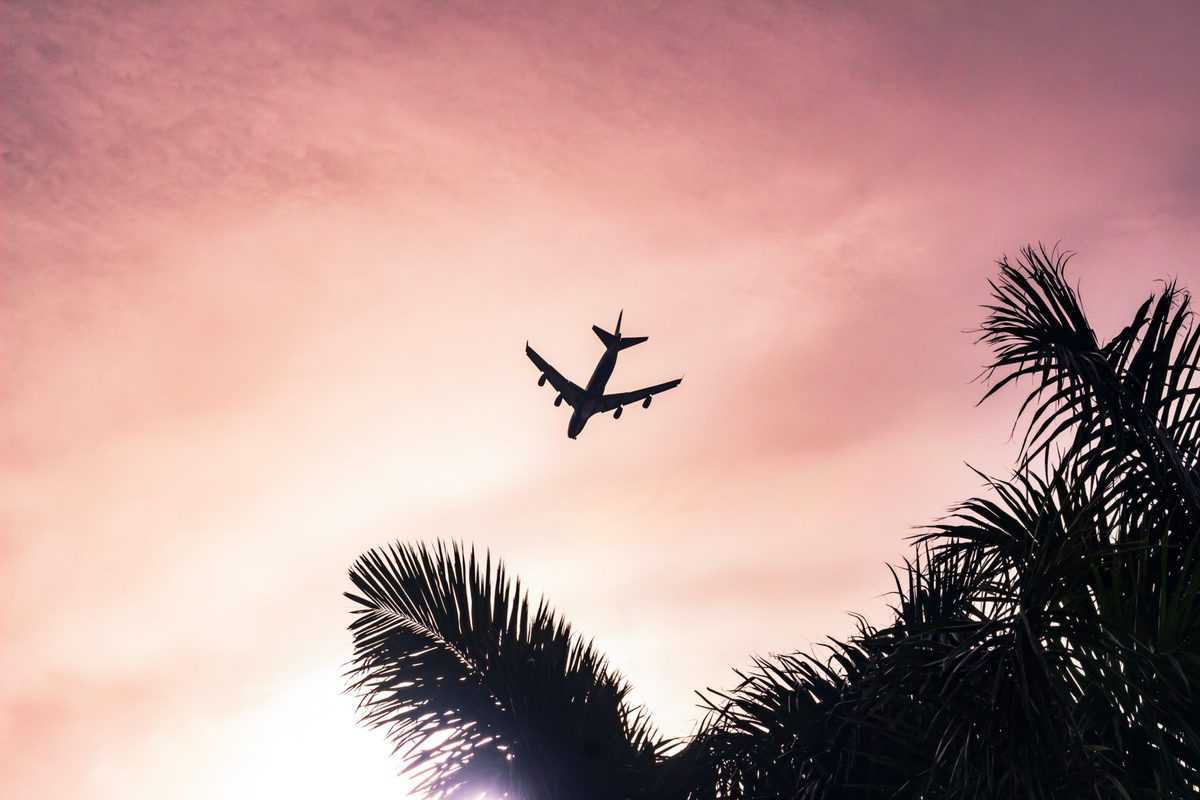 image on an airplane in the sky