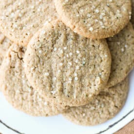 birds eye view of healthy peanut butter cookies