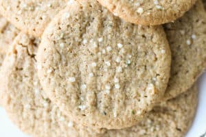 birds eye view of healthy peanut butter cookies