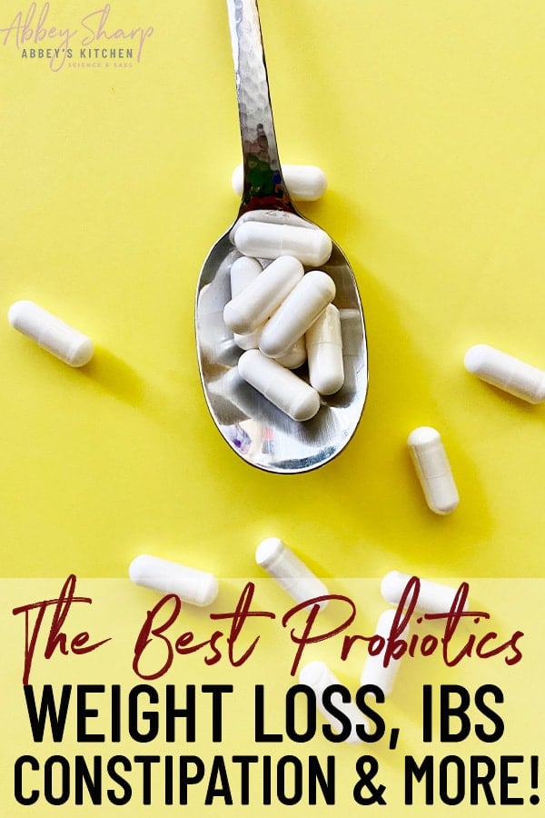 pinterest image of probiotics for weight loss and IBS
