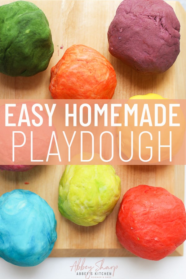 pinterest image of easy homemade playdough 