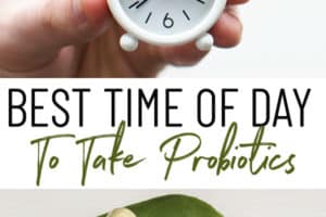 Pinterest image of the best time to take probiotics.