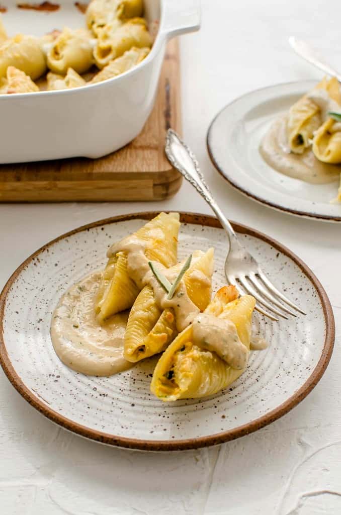 Vegan Stuffed Pasta Shells with Butternut Squash - Abbey's Kitchen