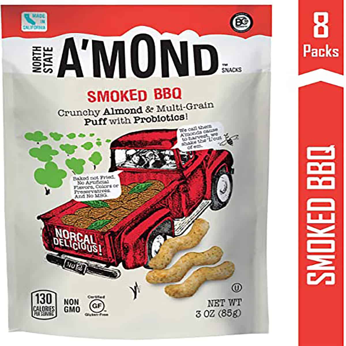 A package of almond puffs by the brand "A'mond".