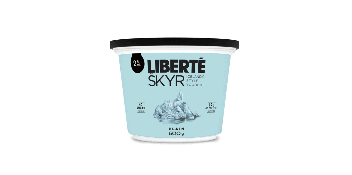 A container of Liberté Skyr yogurt. 