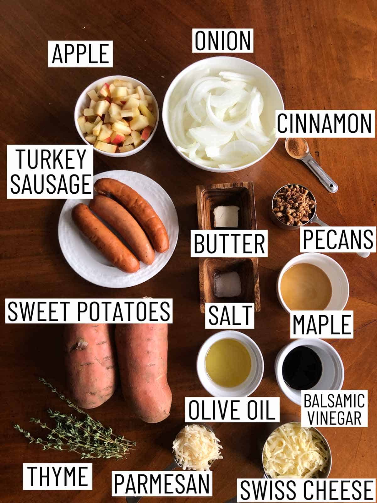 Overhead image of ingredients to make recipe.