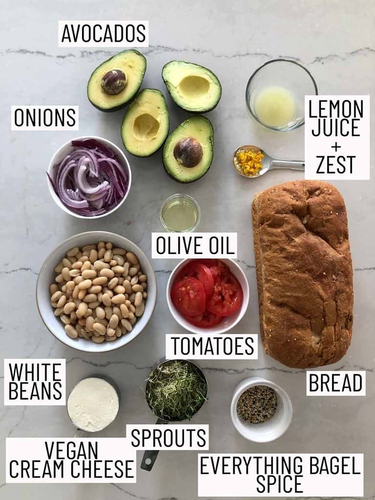 Everything Bagel Sandwich with Avocado (Vegan & High Protein) Abbey's