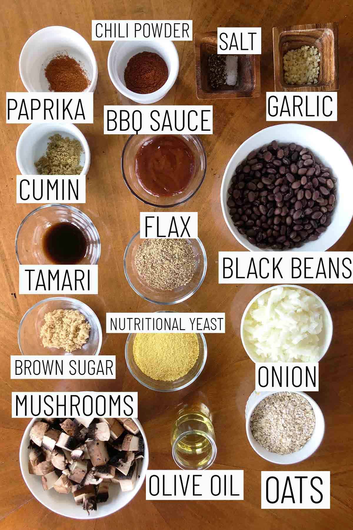 Flat lay image of recipe ingredients. 