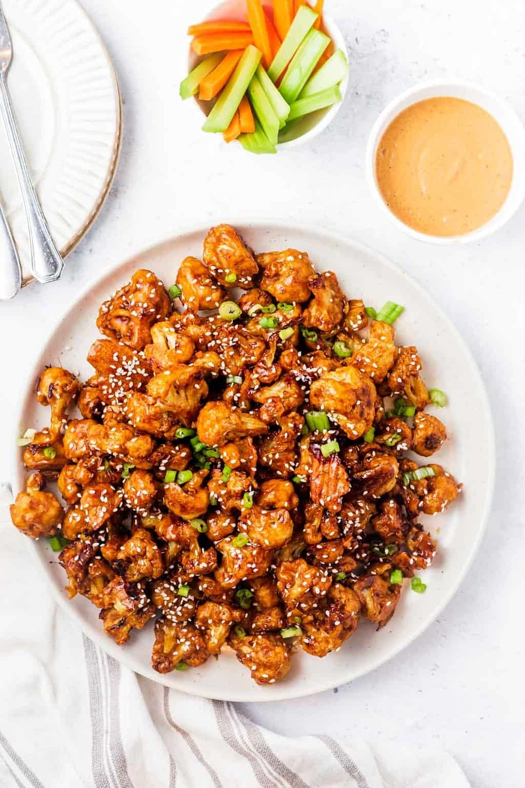Vegan Cauliflower Wings with "Honey" Garlic Sauce Abbey's Kitchen
