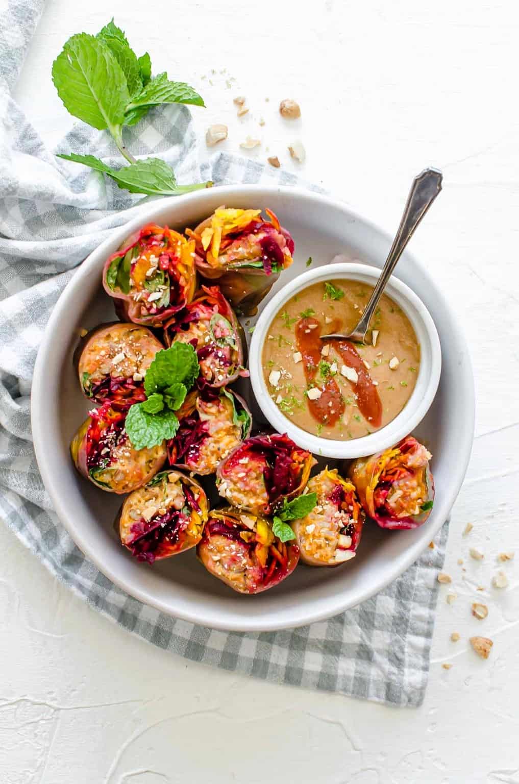 Fresh Spring Rolls with Cashew Dipping Sauce Vegan! Abbey's Kitchen