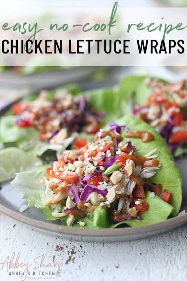 Healthy Chicken Lettuce Wraps with Peanut Sauce (Easy No Cook Recipe)