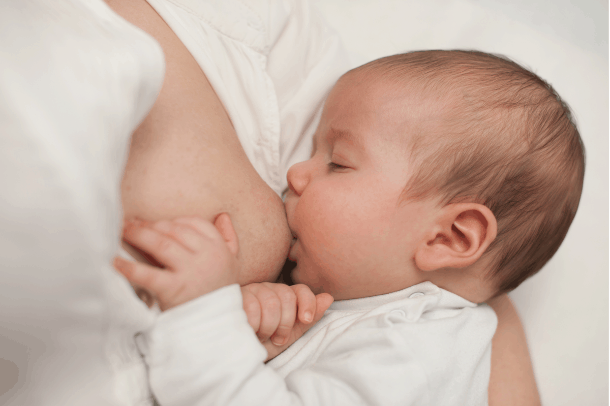 Baby breastfeeding.