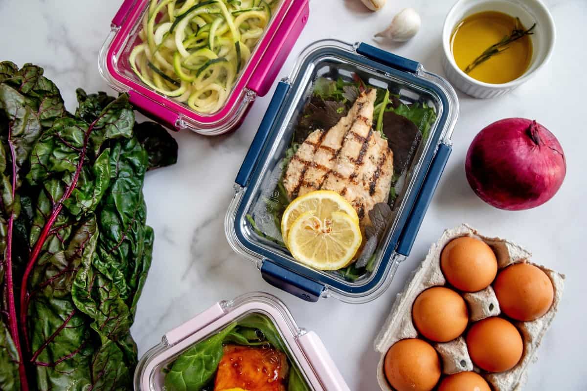 Meal prepped food for intuitive eating weight loss.