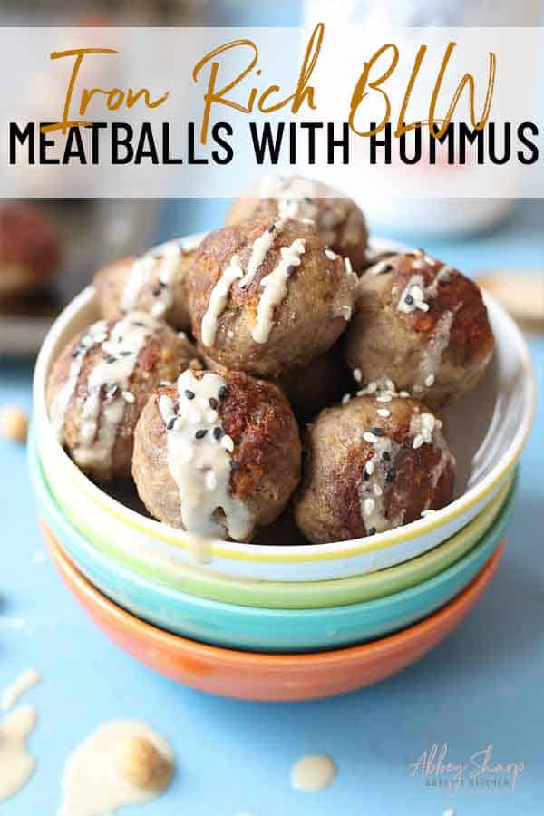 Toddler Meatballs with Hummus (Iron Rich BLW Recipe) Abbey's Kitchen